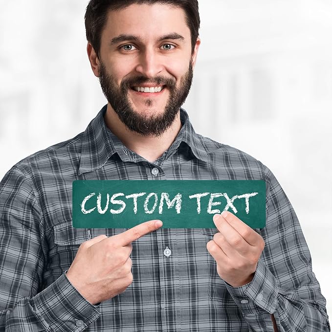 Custom Sign, Custom Street Sign, 11 Font Colors, 13 Font Styles, 4 Hole Options, 22 Sizes, 3x12 Inches, Rust Free DiBound, Fade Resistant, Made in USA by My Sign Center (Chalkboard Green)