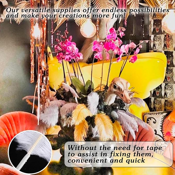 SOGUGOM Pink Craft Ostrich Feathers - 30PCS 8-10 inch Ostrich Feathers Kit for Centerpieces, Kindergarten Crafts, Dream Catchers and DIY Projects(Lotus Pink)