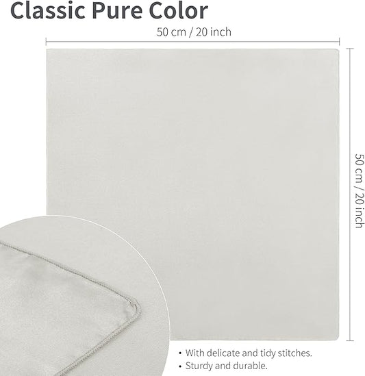 Aneco 16 Pack Square Satin Napkin Bright Silk Table Napkin Soft Smooth Fabric Table Napkin for Wedding Banquet Party Decoration, Grey, 20 x 20 Inch