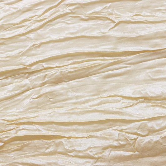 YOUR CHAIR COVERS - 60 x 102 inch Rectangular Crinkle Taffeta Tablecloth - Champagne, Rectangle Table Linens for 6 ft Rectangular Tables, Wedding Crushed Table Cloth