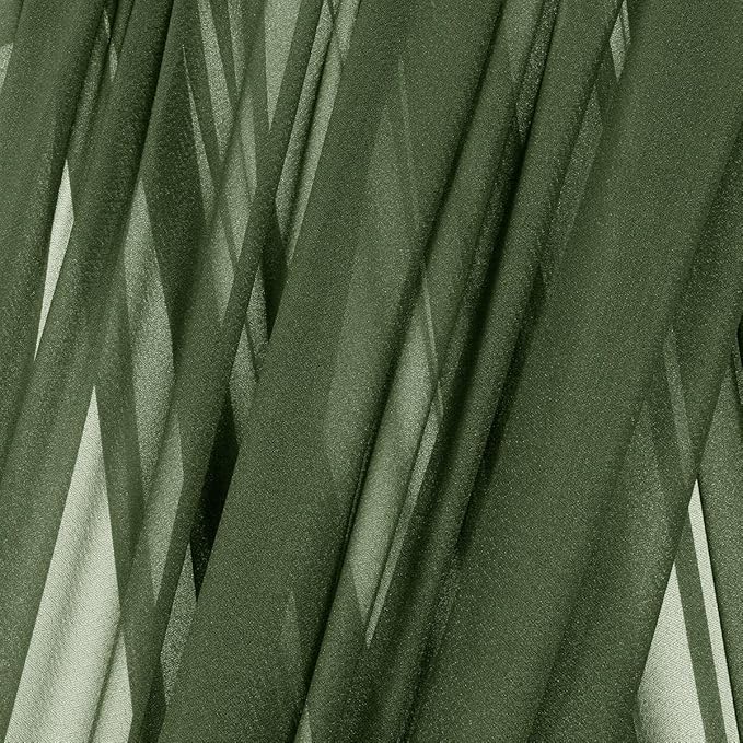 MLMC Olive Green Wedding Arch Draping Fabric 1 Panel 29" x 20 FT Extra Long Gauze Drapes Sheer Backdrop Curtains 6.6 Yards Outdoor Drapery Panels for Wedding Ceremony Party Ceiling Decoration
