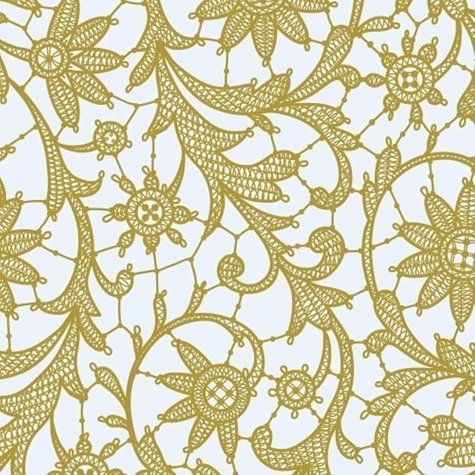 Exquisite Lace Table Cloth Round Table Plastic 12-Pack Lace Tablecloth Round 84" | Clear & Gold Floral Tablecloth Disposable | Wild Flower Party Decorations & Party Supplies