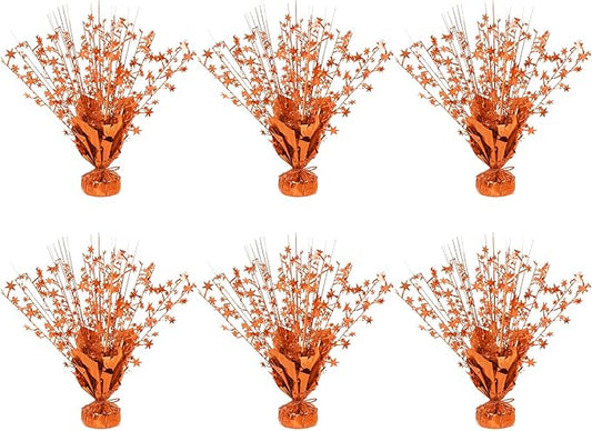 6 Pack Star Table Centerpieces for Party, Birthday Table Decorations for Kids Adults, Party Centerpieces for Tables for Wedding Baby Shower Graduation Holiday Event (Orange)