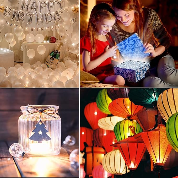 Aogist 100pcs Yellow Balloon Light,Long Standby Time Waterproof Mini Ball Light,Round LED Flash Lamp for Paper Lantern Balloon Party,Wedding,Birthday,Festival,New Year and Christmas Decorative