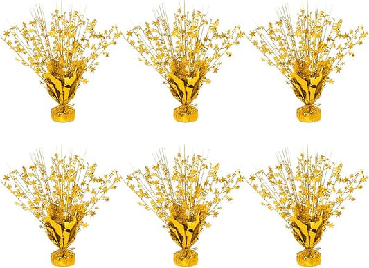 6 Pack Star Table Centerpieces for Party, Birthday Table Decorations for Kids Adults, Party Centerpieces for Tables for Wedding Baby Shower Graduation Holiday Event (Gold)
