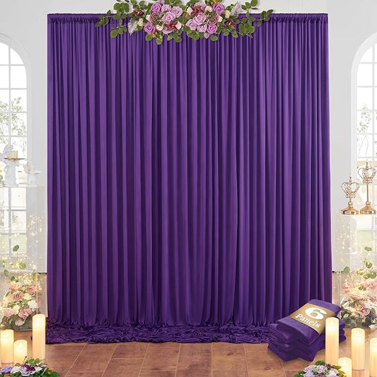 30ftx10ft Purple Backdrop Curtains for Party Background, Wrinkle Free Purple Photo Backdrop Drapes 6 Panels Back Drop Cloth for Wedding Birthday Photography Baby Shower Decor