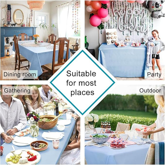 Hiasan Dusty Blue Rectangle Tablecloth - Waterproof Spillproof and Wrinkle Resistant Washable Polyester Table Cloth for Dining Party, 52 x 70 inch