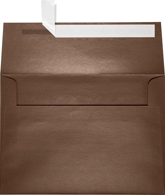 LUXPaper A7 Invitation Envelopes | Peel & Press | 5 1/4" x 7 1/4" | Bronze Metallic | 80lb. Text | 50 Qty