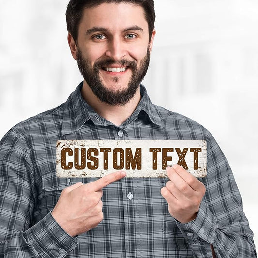 Custom Sign, Custom Street Sign, 11 Font Colors, 13 Font Styles, 4 Hole Options, 22 Sizes, 3x12 Inches,Ideal Christmas Gift Rust Free DiBound, Fade Resistant, Made in USA by My Sign Center (Rustic)