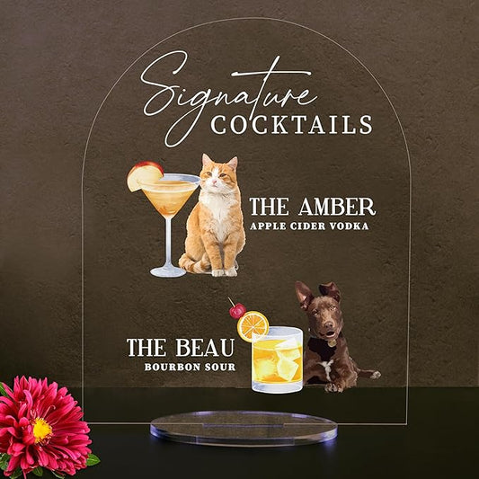 Pet Signature Drink Wedding Signs