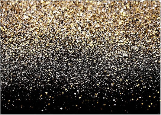 WOLADA Black and Gold Backdrop Golden Glitter Backdrop for Photography Wedding Birthday Baby Shower Party Photo Studio 15x10FT 11176