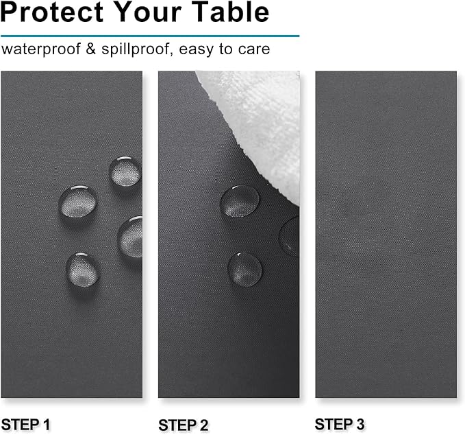 Hiasan Gray Rectangle Tablecloth - Waterproof Spillproof and Wrinkle Resistant Washable Polyester Table Cloth for Dining Party, 80 x 80 inch