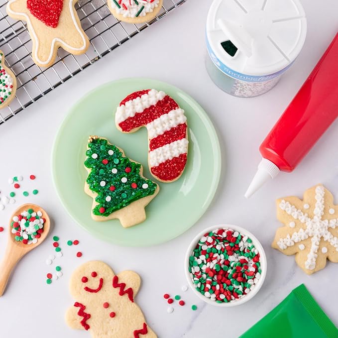 Sweets Indeed Christmas Sprinkles Mix – 6-Cell Holiday Assortment 6.45 oz | Edible Jimmies, Nonpareils & Sugar Pearls for Decorating Christmas Cookies, Cupcakes, Cakes & Holiday Desserts