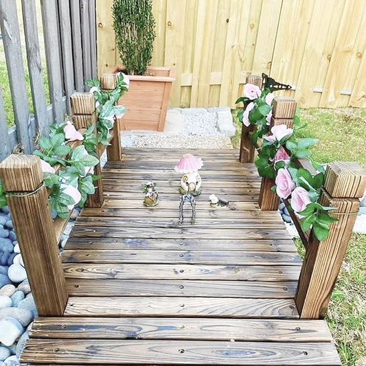 UKELER 2 Pack Artificial Floral Garland Total 14FT Rose Flower Vines Hanging Flower Plants for Home Garden Party Outdoor Ceremony Wedding Arch Floral Decor, Light Purple