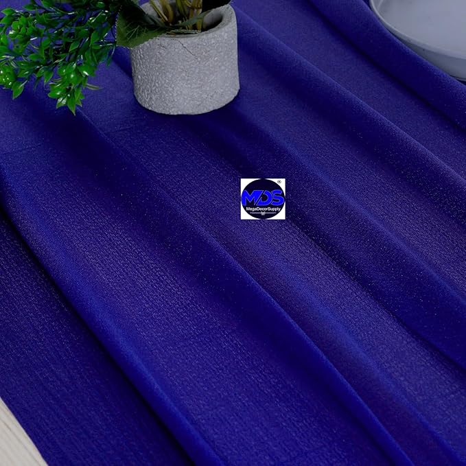 MDS Halloween Chiffon Table Runner - 15 Pack, 29 x 170 Inches, 14ft Each - Sheer Spooky Table Runners for Haunted House Parties, Trick-or-Treat Tables, Witchy Décor, Wedding & Events - Royal Blue