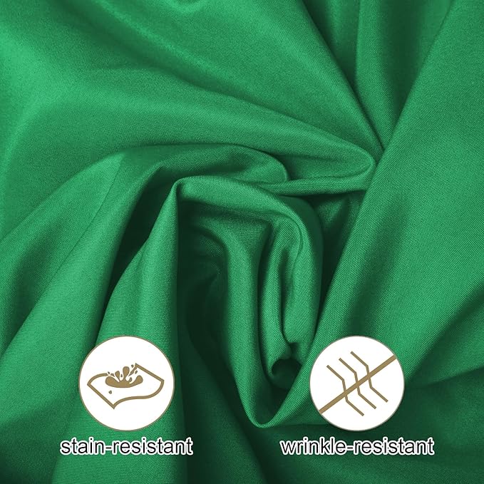 Ascoza 2pack 90x132 Inch Emerald Rectangular Tablecloth 8 Feet Table Cloth in Polyester Fabric for Wedding/Banquet/Restaurant/Parties