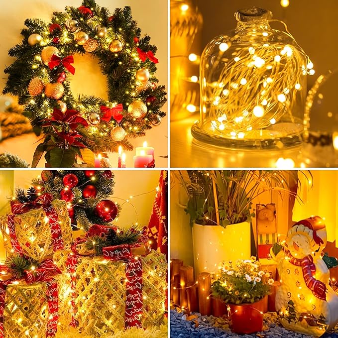 20 Pack Fairy Lights Battery Operated - 7ft 20 Led Twinkle Lights 3 Modes, Bulk Mini String Lights Waterproof for Mason Jars Vases DIY Party Wedding Decoration Christmas -Warm White
