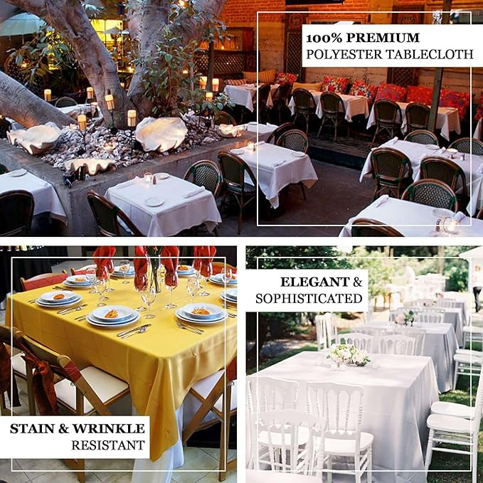 Efavormart 90" Cinnamon Brown Wholesale Linens Polyester Square Linen Tablecloth for Kitchen Dining Catering Wedding Birthday Party Events