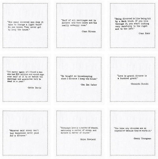 FIVE STAR NAPKINS Divorce Quotes, White Cotton Cocktail Napkins, Beverage Napkins, Bar Napkins, Cloth Napkins, Party Napkins, Events, Holidays, Weddings, Birthdays, Disposable, 4.5'' x 4.5''- (50x)