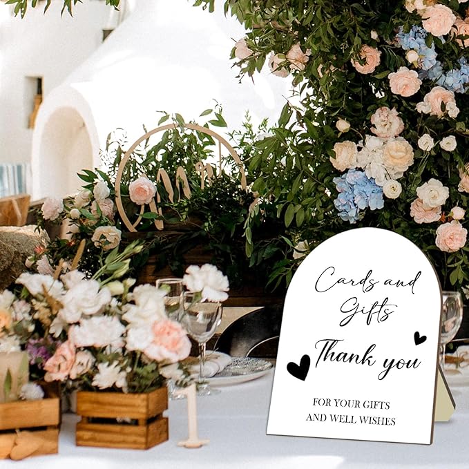 Cards and Gift Sign, Minimalist Wedding Decoration Sign, Thank You Gifts for Friends, Bridal Shower Baby Shower Favors, Bridal Shower Baby Shower Party Supplies 9 * 11IN