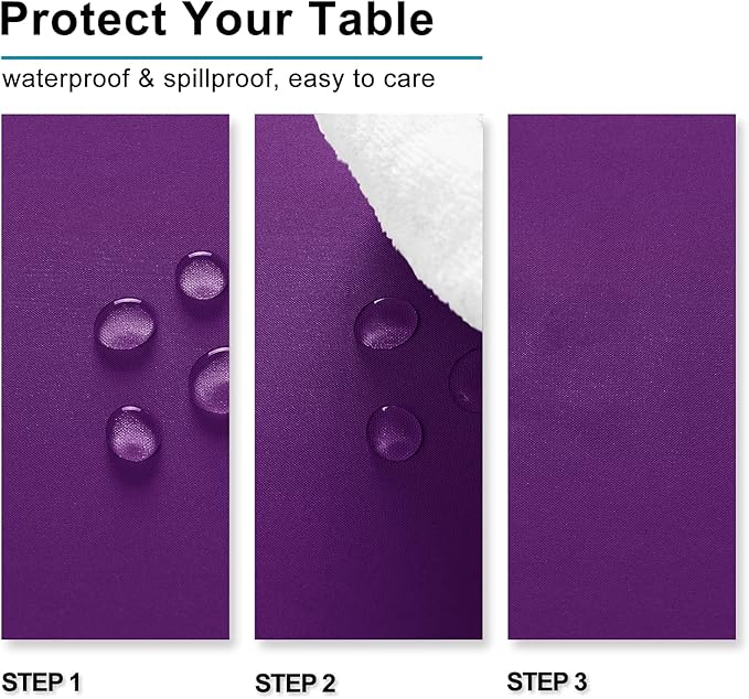 Hiasan Square Tablecloth - Waterproof Washable Polyester Table Cloth for Dining Room Birthday Party Camping, Royal Purple, 54 x 54 Inch