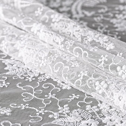 White Lace Table Runner 72 Inches Long,Table Decoration ,Vintage Kitchen Dining Table Decoration ,Table lace Runner, Exquisite Lace Fabric for Wedding /Reception Bridal Shower /Holiday Party