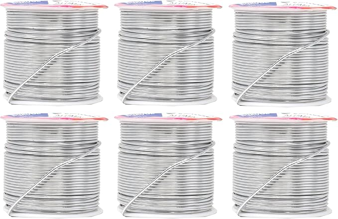 Mandala Crafts 16 Gauge Anodized Aluminum Craft Wire for Jewelry Making – 390 FT Colored Flexible Silver Combo Wire - Bendable for Bonsai Armature Crafting Sculpting