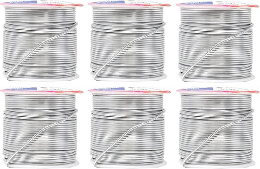 Mandala Crafts 16 Gauge Anodized Aluminum Craft Wire for Jewelry Making – 390 FT Colored Flexible Silver Combo Wire - Bendable for Bonsai Armature Crafting Sculpting