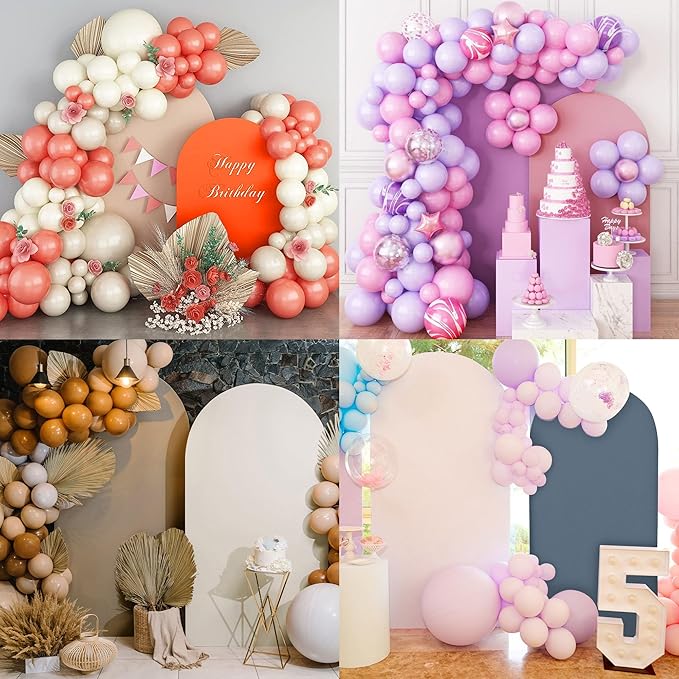 Wedding Arch Cover Spandex Arch Backdrop Cover 7.2FT,6FT Set of 2 Arch Stand Cover Arch Covers Stretchy Backdrop for Wedding Birthday Party Decoration Baby Shower (White)
