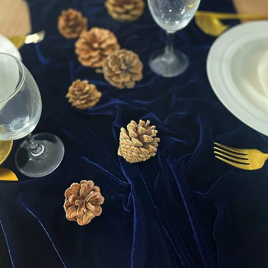 Velvet Table Runner, 5 Pack Luxurious Wedding Reception Decorations Soft Velvet Fabric Table Linen Overlay for Party (20 x 120 inch, Navy)