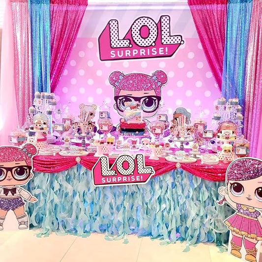 Backdrop Curtains Blush Pink Sequin Photo Curtain 6 Panels 2ftx8ft Glitter Birthday Wedding Engagement Baby Shower