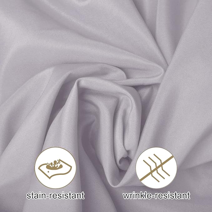 Ascoza 2pack 90x132 Inch Silver Rectangular Tablecloth 6 Feet Table Cloth in Polyester Fabric for Wedding/Banquet/Restaurant/Parties
