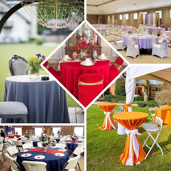 Efavormart Round Tablecloth, 90 Inch Stain & Wrinkle Resistant Washable Table Cloth, Decorative Polyester Fabric Table Cover for Banquet, Wedding, Dining- Amethyst