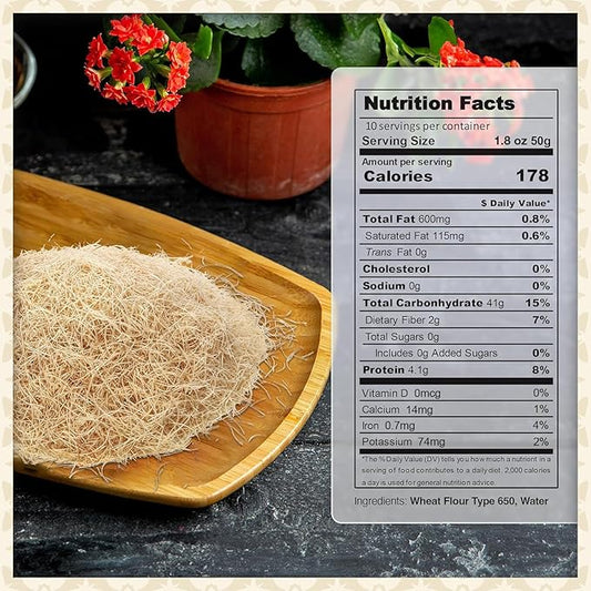 Eastanbul Dried & Chopped Kataifi Shredded Fillo Dough, Kurutulmus Kadayif Pastry Dough, Ingredient for The Viral Dubai Pistachio Chocolate Bar, Shredded Phyllo, Kunafa, Knafeh, Katifi, 500g (1.1lb)
