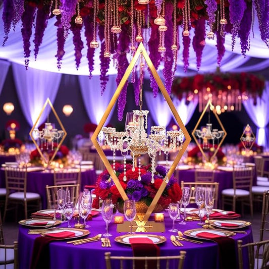 4PCS Elegant Metal Diamond Candle Holder - European Wedding Table Decor, Romantic Candle Stand for Western Dining, Perfect Wedding Prop & Home Decoration