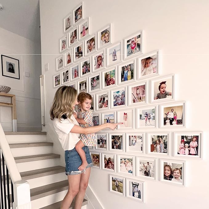 Mixtiles Official - Custom Photo Tiles - Personalized Printed Photos - Magnetic Wall Frames - Adhesive Sticker, No Nails - Various Sizes and Frames - 8x8-9Tile - Black Frame