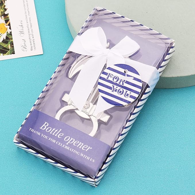 24 PCS Nautical Themed Anchor Party Favors Beer Bottle Opener Party Souvenirs with Exquisite Packaging for Wedding Party Favors Gift & Decorations Bridal Shower Party Souvenirs (Anchor, 24)