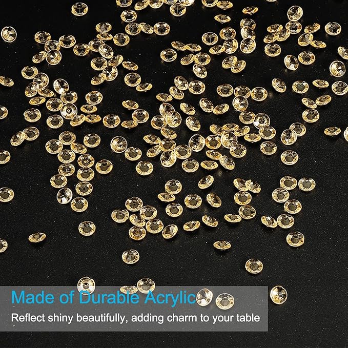 PATIKIL 4000 Pcs Wedding Table Scatter Confetti Crystals 6mm Acrylic Diamonds Vase Fillers Gems for Table Centerpiece Decorations Party Vase Beads, Light Brown