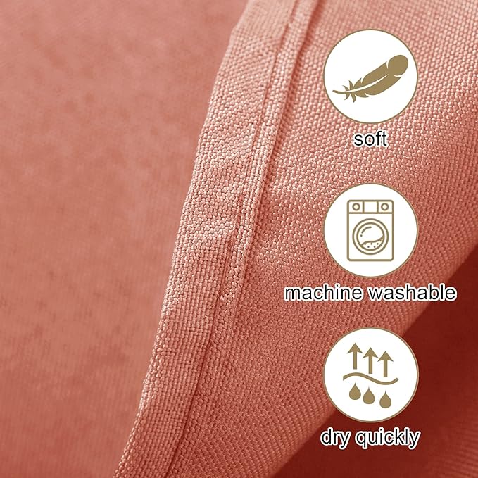 Ascoza 2pack 132 Inch Dusty Pink Round Tablecloth in Washable Polyester Fabric for Wedding/Banquet/Restaurant/Parties