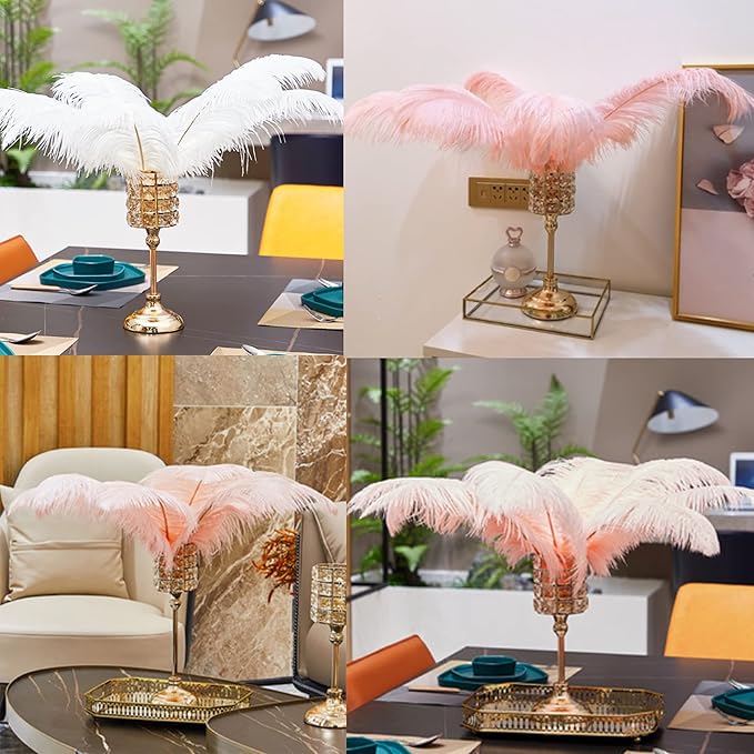 Happy Feather 16-18 inch Royal Blue Ostrich Feathers Craft for Wedding Party Centerpieces Home Decoration DIY Craft Pack of 10