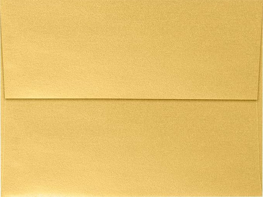 LUXPaper A7 Invitation Envelopes | Peel & Press | 5 1/4" x 7 1/4" | Gold Metallic | 80lb. Text | 500 Qty