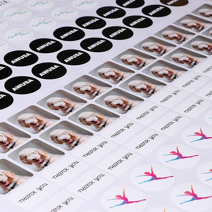 Custom Stickers Personalized Labels - Customized Stickers with Any Design Image Logo Text,Custom Stickers for Business Logo,Custom Thank You Label Stickers,100 Labels (Heart,5"x5")