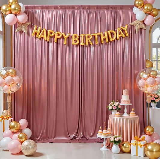 10ftx10ft Rose Gold Sequin Backdrop Curtain for Parties, Wrinkle Free Thick Glitter Sparkle Photo Backdrop Drapes 2 Panels 5x10FT Shimmer Back Drop Cloth for Wedding Birthday Photography Background