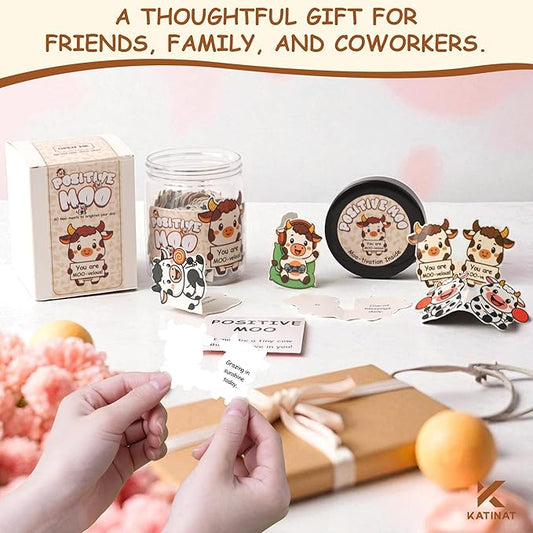 60 Positive Cow Gifts For Women Cow Lovers - Daily Affirmation Cards For Men Coworkers, Cute Friend Birthday Gifts For Women Teacher, Trendy Stuff Teenage Girl Gift For Christmas, Easter