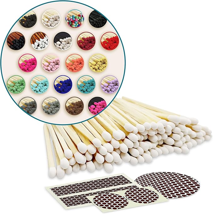 2" Choose Your Colors Safety Matches | Set of 100+ Bulk Artisan Matchsticks with Striker Stickers by Thankful Greetings | Select a Color - 100+ Matches | Custom for Your Home Decor, Gifts, & Events