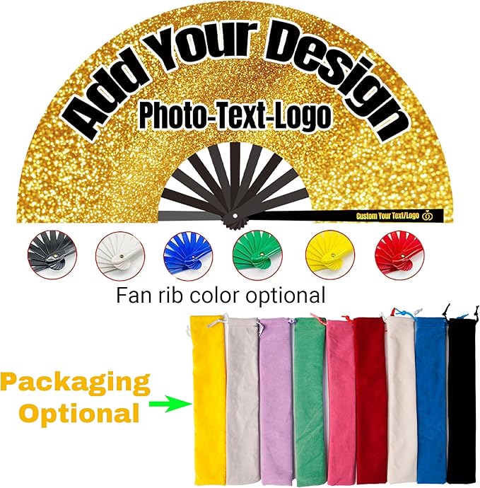 Custom Fans with Your Photo/Text - Personalized Folding Hand Fan for Line Dancing, Weddings, Parties | Decorative Gift for Women, Church Events & Dance Performances (10, 10 Inch)