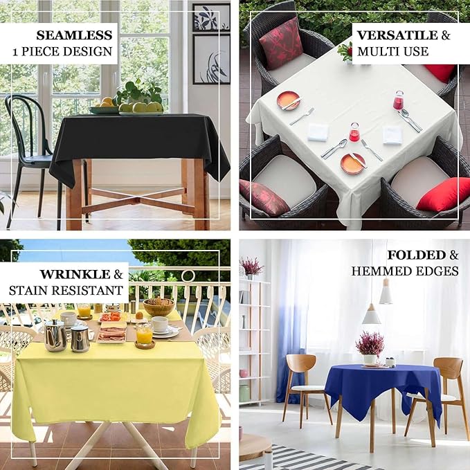 Efavormart 54x54 Orange Wholesale Linens Seamless Polyester Square Linen Tablecloth for Wedding Banquet Party Restaurant