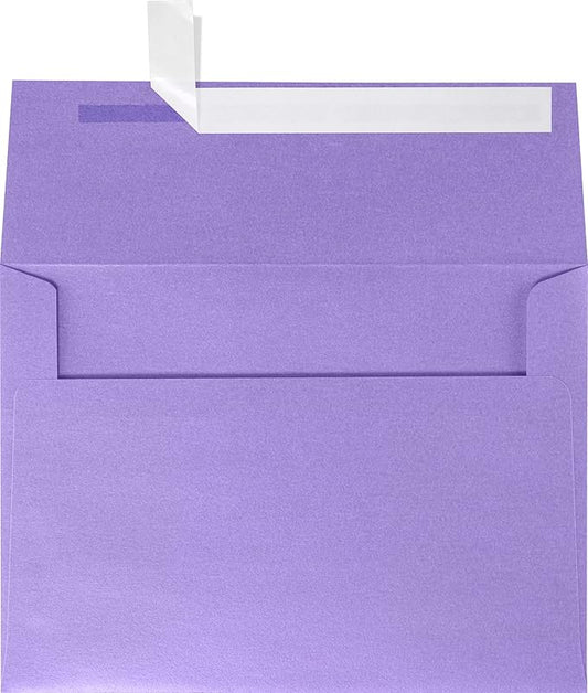 LUXPaper A7 Invitation Envelopes | Peel & Press | 5 1/4" x 7 1/4" | Amethyst Metallic | 80lb. Text | 250 Qty