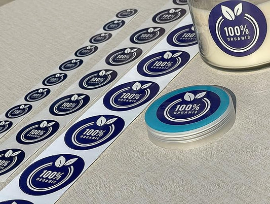 Custom Stickers Label Rolls, Build Your Own Stickers/Labels Any Design Premium Gloss BOPP Custom Sticker, Personalized Stickers for Business Logo, Custom Printed Sticker Labels 50+ (2.5 Inch Circle)