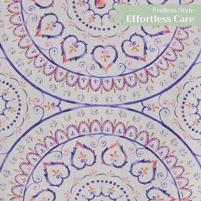 Maison d' Hermine Table Runner 100% Cotton Single Layer Table Runners 72 inches Long Decorative for Home Kitchen Dining Party Baby Shower Wedding Bridal Shower Spring Summer (Mandala, 14.50" x 72")